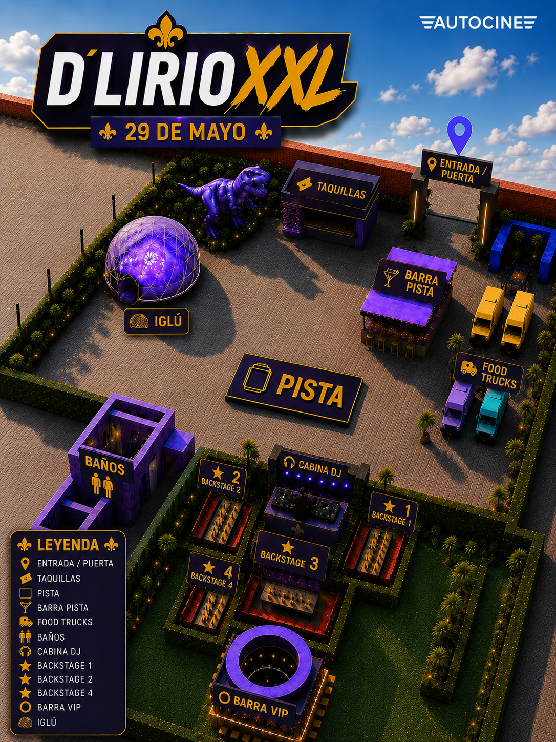 Mapa 3D del recinto D'LIRIO XXL